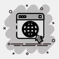 Icon browser. Internet network elements. Icon in comic style. vector