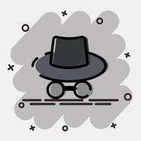 Icon incognito mode. Internet network elements. Icon in comic style. vector