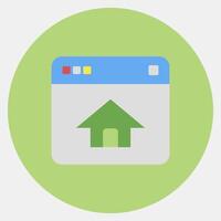 Icon homepage. Internet network elements. Icon in color mate style. vector