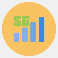 Icon 5g. Internet network elements. Icon in color mate style. vector