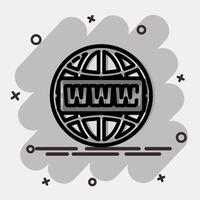 Icon domain name. Internet network elements. Icon in comic style. vector