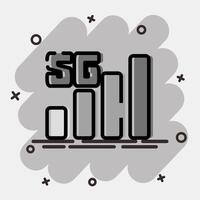 Icon 5g. Internet network elements. Icon in comic style. vector