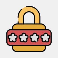 Icon password. Internet network elements. Icon in filled line style. vector