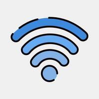 Icon wifi. Internet network elements. Icon in filled line style. vector