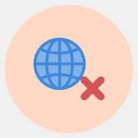 Icon no internet. Internet network elements. Icon in color mate style. vector