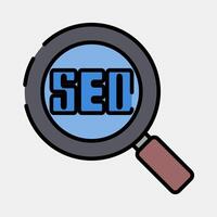 Icon seo. Internet network elements. Icon in filled line style. vector