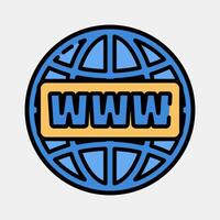 Icon domain name. Internet network elements. Icon in filled line style. vector