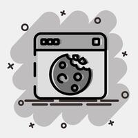Icon cookies. Internet network elements. Icon in comic style. vector