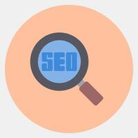 Icon seo. Internet network elements. Icon in color mate style. vector