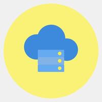 Icon cloud storage. Internet network elements. Icon in color mate style. vector