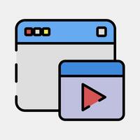 Icon ads. Internet network elements. Icon in filled line style. vector
