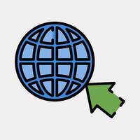 Icon internet. Internet network elements. Icon in filled line style. vector