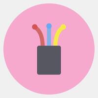 Icon optical fiber. Internet network elements. Icon in color mate style. vector