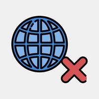Icon no internet. Internet network elements. Icon in filled line style. vector