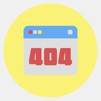 Icon error 404. Internet network elements. Icon in color mate style. vector