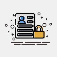Icon data protection. Internet network elements. Icon in MBE style. vector