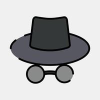 Icon incognito mode. Internet network elements. Icon in filled line style. vector