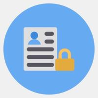 Icon data protection. Internet network elements. Icon in color mate style. vector