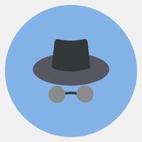 Icon incognito mode. Internet network elements. Icon in color mate style. vector