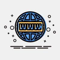 Icon domain name. Internet network elements. Icon in MBE style. vector