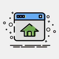 Icon homepage. Internet network elements. Icon in MBE style. vector