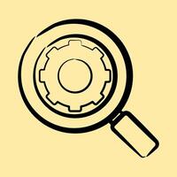 Icon search engine. Internet network elements. Icon in hand drawn style. vector