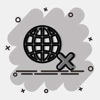 Icon no internet. Internet network elements. Icon in comic style. vector