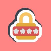 Sticker password. Internet network elements. vector