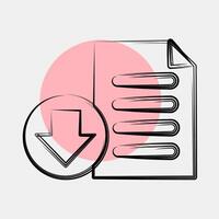 Icon download. Internet network elements. Icon in color spot style. vector