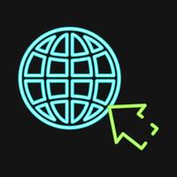 Icon internet. Internet network elements. Icon in neon style. vector