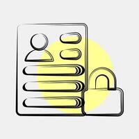 Icon data protection. Internet network elements. Icon in color spot style. vector