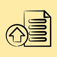 Icon upload. Internet network elements. Icon in hand drawn style. vector