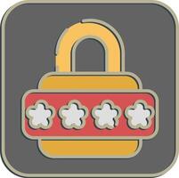 Icon password. Internet network elements. Icon in embossed style. vector
