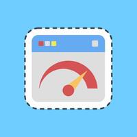 Cutting line sticker internet speed. Internet network elements. vector