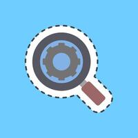 Cutting line sticker search engine. Internet network elements. vector