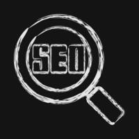 Icon seo. Internet network elements. Icon in chalk style. vector