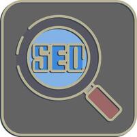 Icon seo. Internet network elements. Icon in embossed style. vector