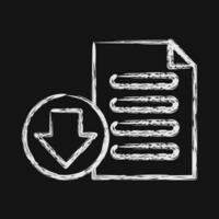 Icon download. Internet network elements. Icon in chalk style. vector