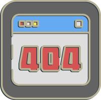 Icon error 404. Internet network elements. Icon in embossed style. vector