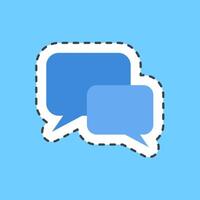 Cutting line sticker chat. Internet network elements. vector
