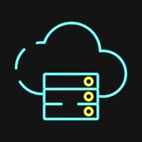 Icon cloud storage. Internet network elements. Icon in neon style. vector