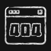 Icon error 404. Internet network elements. Icon in chalk style. vector