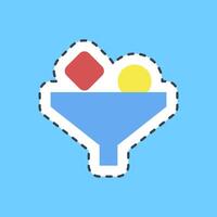 Cutting line sticker filter. Internet network elements. vector