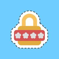 Cutting line sticker password. Internet network elements. vector
