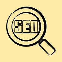 Icon seo. Internet network elements. Icon in hand drawn style. vector