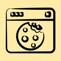 Icon cookies. Internet network elements. Icon in hand drawn style. vector