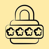 Icon password. Internet network elements. Icon in hand drawn style. vector