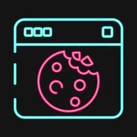 Icon cookies. Internet network elements. Icon in neon style. vector