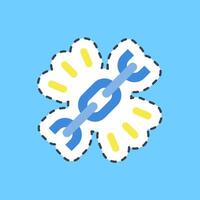 Cutting line sticker url. Internet network elements. vector