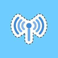 Cutting line sticker hotspot. Internet network elements. vector